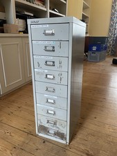 Bisley 9-Drawer filing drawers - A4, sheet metal, steel, grey, storage