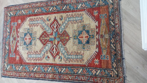 Hand knotted afghan - afghan, wool