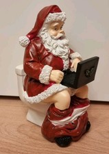 Mini Xmas Santa On Toilet