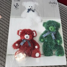 King Cole Knitting Pattern 9021 Tinsel  TEDDIES Chunky Wool
