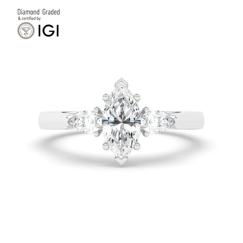 Marquise diamond trilogy ring - marquise,