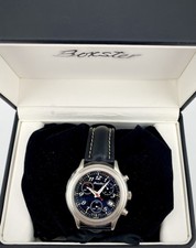 Porsche Design Boxster Chronograph Watch-Black Dial,Black Leather Band In Box