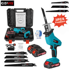 21V Reciprocating Saw Cordless Hand Saw Electric Wood Metal Cutter+2 batteries