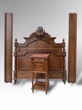 Vintage French Rocco Style Double Bed Frame & Pot Cupboard