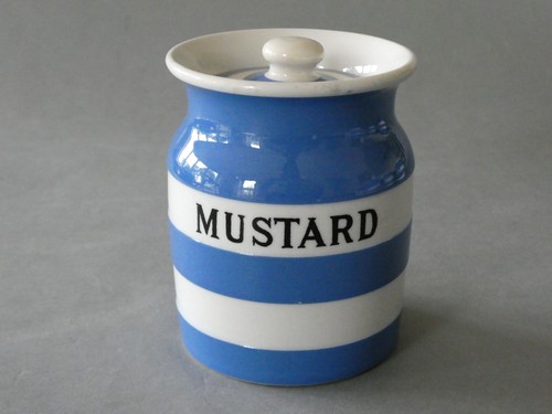 Green cornishware mustard - cornishware,