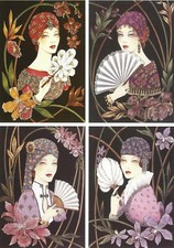 4 x Art Deco Lady Designs on