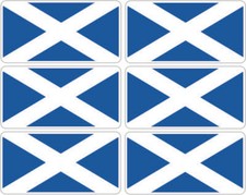 SelfAdh small SCOTTISH FLAG  stickers/decals (SET OF 6) .Racecar/Cars/Boats/toys