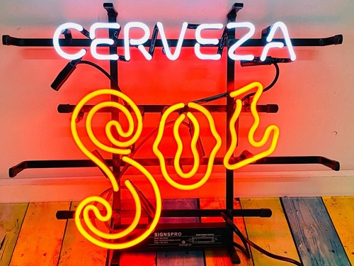 Cerveza sol glass neon - cerveza,