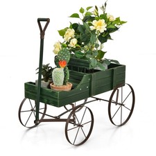 Wooden wagon planter - wooden, with