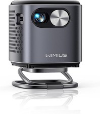 WIMIUS Mini Projector, Auto Keystone 550ANSI Smart DLP Battery Projector.