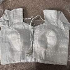 Silver Brocade Sari Blouse 38