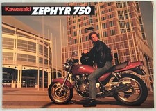 KAWASAKI ZEPHYR 750 MOTORCYCLE Sales Brochure c1991 #99948-1081 ALL-E X-X