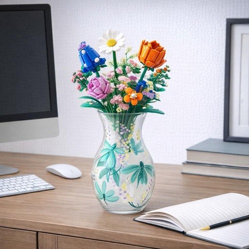Small glass dragonfly vase - dragonfly,