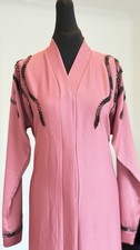 Abaya Dubai Style – Pink Pearl & Embroidered