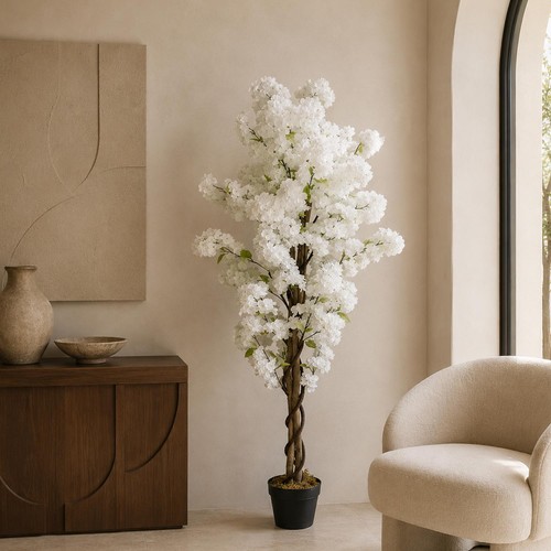 Artificial white cherry - white,