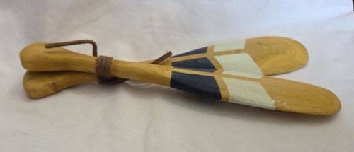 Pair long wooden oars - of,