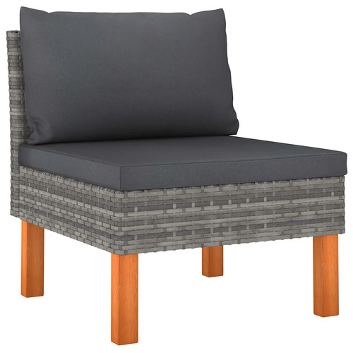 Vidaxl gray rattan middle - pe-rattan,