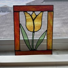 Yellow Tulip Vintage Stained