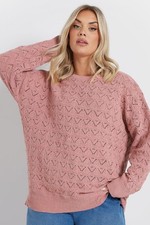 Yours Curve Women's Plus Size Pointelle Chenille Jumper
