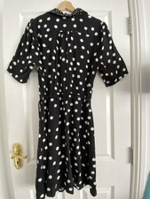George Asda  Dress Sz 14 Black White Spots BNWT