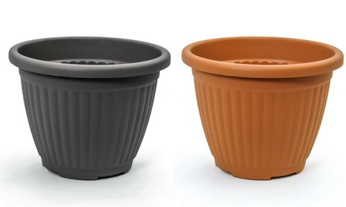 Plastic round planter plant - plastic,