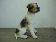 Sitting Jack Russell Terrier Tri-Colour Puppy Dog Figurine Ornament 6.75"/ 17cm