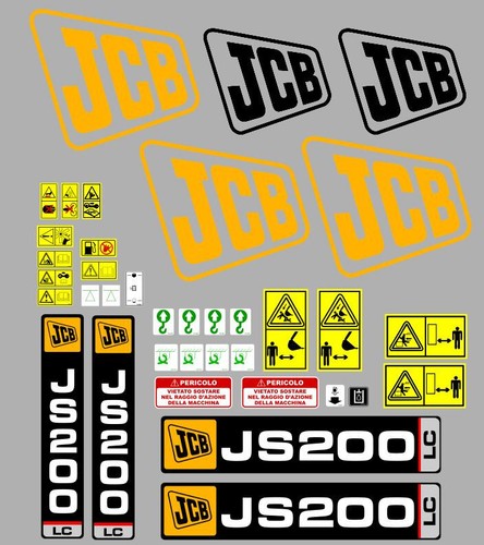 Jcb js200 decals stickers - lc,