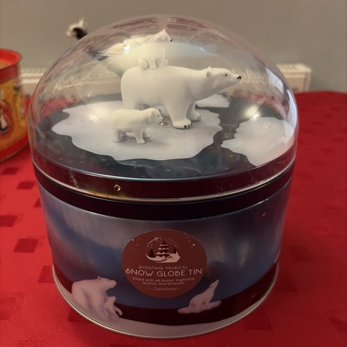 Empty christmas tin musical - tin,