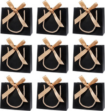 10 Pack Small Black Gift Bags