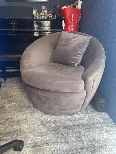 Grey velvet swivel accent - grey,