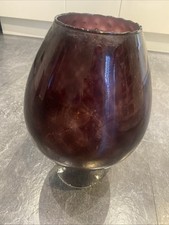 Glass cranberry Fish-Shaped Bowl/Circular Vase for Table Decor and Wedding