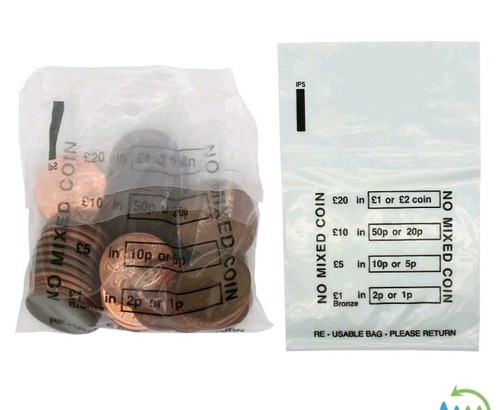New plastic coin bags no - new,