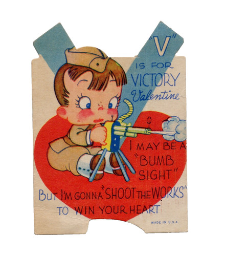 Vintage valentine card - v, is