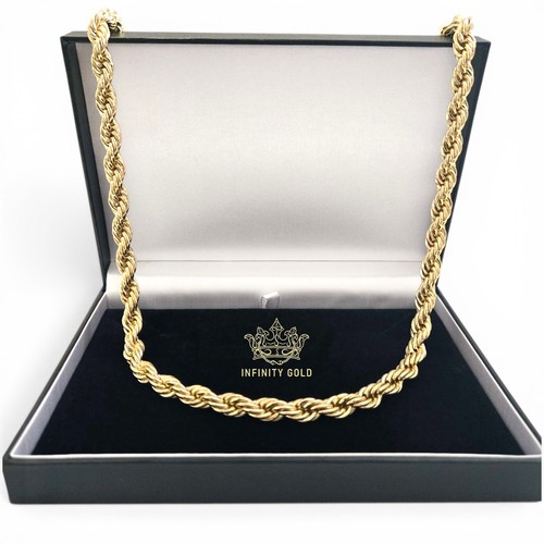 Mens 9ct gold 8mm rope - 8mm,