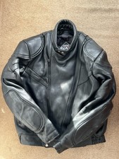 Vintage 90s Akito Rapide Schoeller Leather Motorcycle Jacket size 46