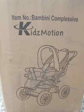 Kids Motion Bambini Cita Pushchair Blue & Grey Children’s Stroller Buggy