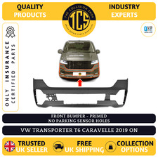 VW TRANSPORTER T6.1 CARAVELLE 2019> FRONT BUMPER PRIMED NO PARKING CERTIFIED NEW