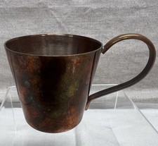 H.M.S. 1/2 Gill Copper Naval Rum Ration Drink Glass Vintage Measure Shot Cup