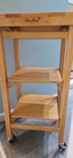 Oasis Island Foldable Kitchen Island Trolley wuth wheels and butchers block top.