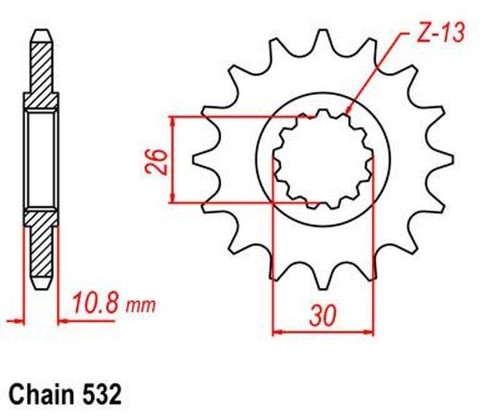 Pinion pitch 530 - pinion,