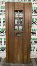 1930S SOLID OAK DOOR FRONT GEORGIAN BARS HARDWOOD WOODEN OLD VINTAGE