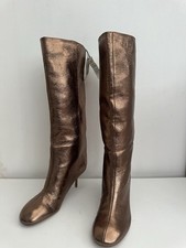 ZARA Women’s Metallic Kitten Heel Boots Size UK 4 (EUR 37) BNWT