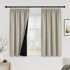 PONY DANCE 100% Blackout Curtains Double-Layer Thermal Insulated 46x54 Inch