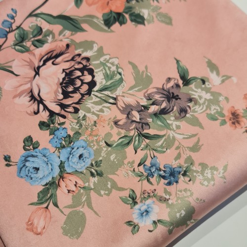 Pink floral plush - floral, velvet