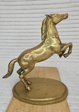 Brass Rearing Horse Figure On a Brass Base  H22cm  x  L19cm  x D12cm  1.9Kg RARE