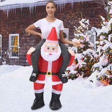 Inflatable Santa Costume Inflatable Suit Holiday Party -Adult riding Santa Claus
