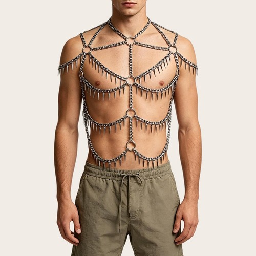 Men punk shoulder chain - punk,