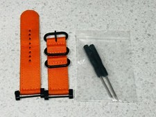 ⭐️ 24mm ZULU WATCH STRAP Orange SUUNTO CORE Nylon NATO Replacement + Adaptors ⭐️