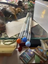 VINTAGE GLASS STIRRERS TWIZZLER STICKs The Kingbar Chappaqua New York Joe Piazza
