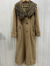 Vintage Mansfield Clothes London Long Leopard Print Fur Collar Princess Coat 10